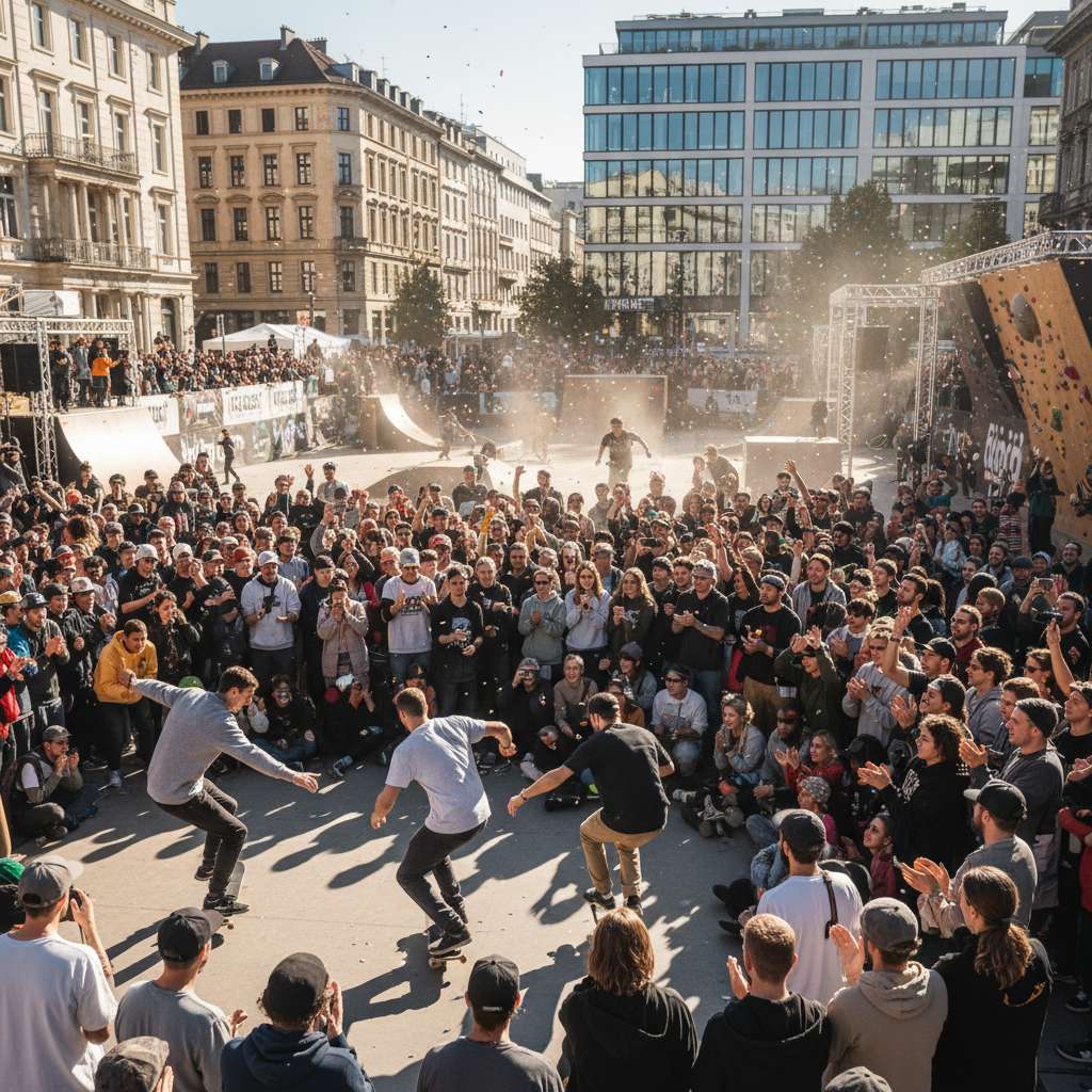 Crowd at urban
              sports festival